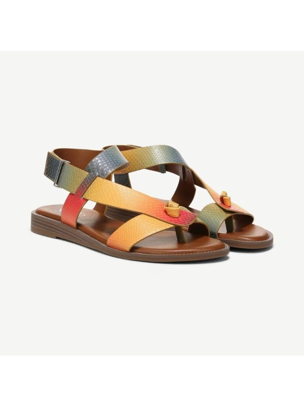 Franco Sarto Womens Glenni Strappy Sandals Multi Snake Print 6 $99